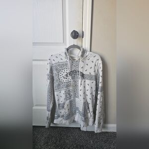 Brooklyn Cloth White and Black Patterned Hoodie